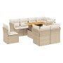 Set de sofás de jardín 9 pzas con cojines ratán sintético beige de , Conjuntos de jardín - Ref: Foro24-3270932, Precio: 653,2...