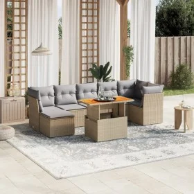 Juego de sofás de jardín con cojines beige 8 pzas ratán PE de , Conjuntos de jardín - Ref: Foro24-3270947, Precio: 505,70 €, ...