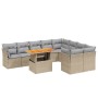 Juego de sofás jardín con cojines beige 10 pzas ratán sintético de , Conjuntos de jardín - Ref: Foro24-3271010, Precio: 618,8...