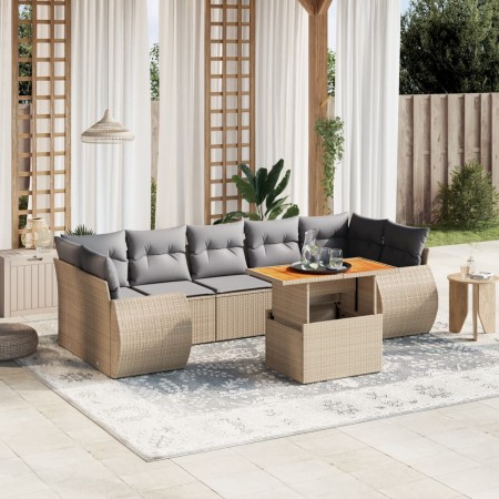 Juego de sofás de jardín con cojines beige 8 pzas ratán PE de , Conjuntos de jardín - Ref: Foro24-3272109, Precio: 569,51 €, ...