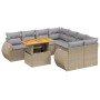 Set de sofás de jardín 9 pzas con cojines ratán sintético beige de , Conjuntos de jardín - Ref: Foro24-3272123, Precio: 585,8...