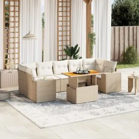 Juego de sofás de jardín con cojines beige 8 pzas ratán PE de , Conjuntos de jardín - Ref: Foro24-3272549, Precio: 625,50 €, ...