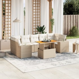 Juego de sofás de jardín con cojines beige 8 pzas ratán PE de , Conjuntos de jardín - Ref: Foro24-3272549, Precio: 592,48 €, ...