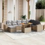Set de sofás de jardín 9 pzas con cojines ratán sintético beige de , Conjuntos de jardín - Ref: Foro24-3272774, Precio: 566,5...
