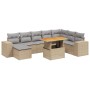 Set de sofás de jardín 9 pzas con cojines ratán sintético beige de , Conjuntos de jardín - Ref: Foro24-3272774, Precio: 566,5...