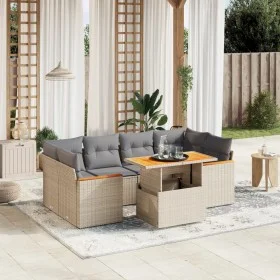 Set sofás de jardín 7 piezas y cojines ratán sintético beige de , Conjuntos de jardín - Ref: Foro24-3272977, Precio: 468,08 €...