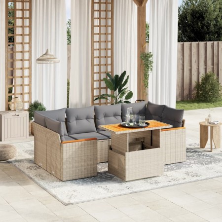 Set sofás de jardín 7 piezas y cojines ratán sintético beige de , Conjuntos de jardín - Ref: Foro24-3272977, Precio: 471,74 €...