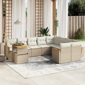 Juego de sofás jardín con cojines beige 10 pzas ratán sintético de , Conjuntos de jardín - Ref: Foro24-3273242, Precio: 700,5...