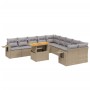 Set de sofás de jardín 11pzas con cojines ratán sintético beige de , Conjuntos de jardín - Ref: Foro24-3271948, Precio: 725,7...