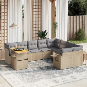 Juego de sofás jardín con cojines beige 10 pzas ratán sintético de , Conjuntos de jardín - Ref: Foro24-3271920, Precio: 636,2...