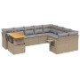 Juego de sofás jardín con cojines beige 10 pzas ratán sintético de , Conjuntos de jardín - Ref: Foro24-3271920, Precio: 636,2...
