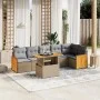 Set of 7-piece garden sofas and beige synthetic rattan cushions by , Garden sets - Ref: Foro24-3273971, Price: 494,74 €, Disc...