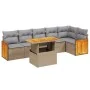 Set of 7-piece garden sofas and beige synthetic rattan cushions by , Garden sets - Ref: Foro24-3273971, Price: 494,74 €, Disc...