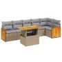 Set sofás de jardín 7 piezas y cojines ratán sintético beige de , Conjuntos de jardín - Ref: Foro24-3273971, Precio: 469,49 €...