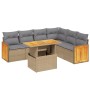Set sofás de jardín 7 piezas y cojines ratán sintético beige de , Conjuntos de jardín - Ref: Foro24-3273978, Precio: 469,49 €...