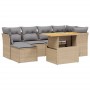 Set sofás de jardín 7 piezas y cojines ratán sintético beige de , Conjuntos de jardín - Ref: Foro24-3275481, Precio: 462,40 €...