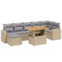 Juego de sofás de jardín con cojines beige 8 pzas ratán PE de , Conjuntos de jardín - Ref: Foro24-3275600, Precio: 530,13 €, ...