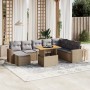 Set de sofás de jardín 9 pzas con cojines ratán sintético beige de , Conjuntos de jardín - Ref: Foro24-3275628, Precio: 571,9...