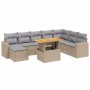 Set de sofás de jardín 9 pzas con cojines ratán sintético beige de , Conjuntos de jardín - Ref: Foro24-3275628, Precio: 571,9...