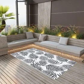 Alfombra de exterior PP blanco y negro 120x180 cm de vidaXL, Protectores para exterior - Ref: Foro24-310425, Precio: 24,81 €,...