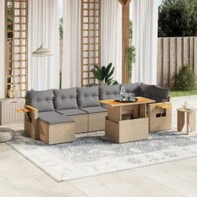 Juego de sofás de jardín con cojines beige 8 pzas ratán PE de , Conjuntos de jardín - Ref: Foro24-3273628, Precio: 536,74 €, ...