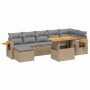 Juego de sofás de jardín con cojines beige 8 pzas ratán PE de , Conjuntos de jardín - Ref: Foro24-3273628, Precio: 526,22 €, ...
