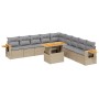 Set de sofás de jardín 11pzas con cojines ratán sintético beige de , Conjuntos de jardín - Ref: Foro24-3273705, Precio: 732,0...