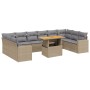 Set de sofás de jardín 11pzas con cojines ratán sintético beige de , Conjuntos de jardín - Ref: Foro24-3271486, Precio: 721,6...