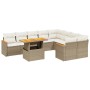 Juego de sofás jardín con cojines beige 10 pzas ratán sintético de , Conjuntos de jardín - Ref: Foro24-3273235, Precio: 662,6...