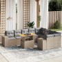 Juego de sofás jardín con cojines beige 10 pzas ratán sintético de , Conjuntos de jardín - Ref: Foro24-3272795, Precio: 639,4...