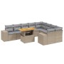 Juego de sofás jardín con cojines beige 10 pzas ratán sintético de , Conjuntos de jardín - Ref: Foro24-3272795, Precio: 639,4...