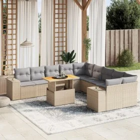 11-piece garden sofa set with beige synthetic rattan cushions by , Garden sets - Ref: Foro24-3272830, Price: 741,26 €, Discou...