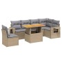 Set sofás de jardín 7 piezas y cojines ratán sintético beige de , Conjuntos de jardín - Ref: Foro24-3271780, Precio: 486,32 €...