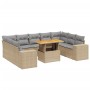 Juego de sofás jardín con cojines beige 10 pzas ratán sintético de , Conjuntos de jardín - Ref: Foro24-3272781, Precio: 639,4...
