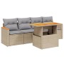 Juego de sofás jardín con cojines 5 pzas ratán sintético beige de , Conjuntos de jardín - Ref: Foro24-3272956, Precio: 334,55...