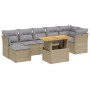 Juego de sofás de jardín con cojines beige 8 pzas ratán PE de , Conjuntos de jardín - Ref: Foro24-3275488, Precio: 519,68 €, ...