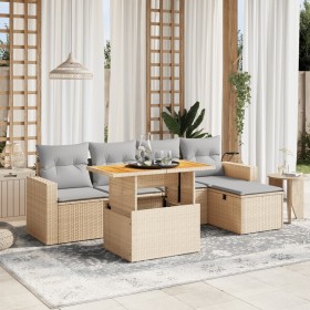Juego de sofás jardín con cojines 6 pzas ratán sintético beige de , Conjuntos de jardín - Ref: Foro24-3275586, Precio: 396,42...