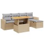 Juego de sofás jardín con cojines 6 pzas ratán sintético beige de , Conjuntos de jardín - Ref: Foro24-3275586, Precio: 396,42...