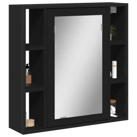 Armario con espejo de baño madera ingeniería negro 60x16x60 cm de , Tocadores - Ref: Foro24-842426, Precio: 75,21 €, Descuent...