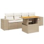 Juego de sofás jardín con cojines 5 pzas ratán sintético beige de , Conjuntos de jardín - Ref: Foro24-3272514, Precio: 372,63...