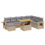 Set de sofás de jardín 9 pzas con cojines ratán sintético beige de , Conjuntos de jardín - Ref: Foro24-3273656, Precio: 568,0...