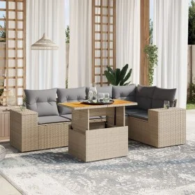 Juego de sofás jardín con cojines 6 pzas ratán sintético beige de , Conjuntos de jardín - Ref: Foro24-3272627, Precio: 440,42...