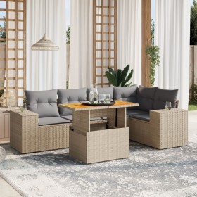 Juego de sofás jardín con cojines 6 pzas ratán sintético beige de , Conjuntos de jardín - Ref: Foro24-3272627, Precio: 434,98...