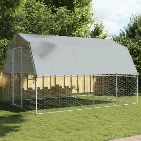 Jaula pájaros con techo puerta 2 uds acero galvanizado plateado de , Pajareras - Ref: Foro24-3294912, Precio: 339,13 €, Descu...