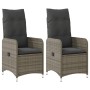 Sillones reclinable jardín y cojines 2 uds ratán sintético gris de , Sillas de jardín - Ref: Foro24-365687, Precio: 231,94 €,...