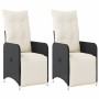 Sillones reclinable jardín cojines 2 uds ratán sintético negro de , Sillas de jardín - Ref: Foro24-365700, Precio: 250,03 €, ...