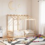 Cama para niños con techo madera maciza de pino 80x160 cm de , Camas y somieres - Ref: Foro24-847012, Precio: 101,11 €, Descu...
