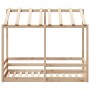 Cama para niños con techo madera maciza de pino 80x160 cm de , Camas y somieres - Ref: Foro24-847012, Precio: 101,11 €, Descu...