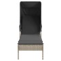 Tumbonas con capota y mesa 2 uds ratán sintético gris claro de , Tumbonas - Ref: Foro24-3261574, Precio: 367,86 €, Descuento: %