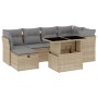 Set sofás de jardín 7 piezas y cojines ratán sintético beige de , Conjuntos de jardín - Ref: Foro24-3274659, Precio: 468,04 €...